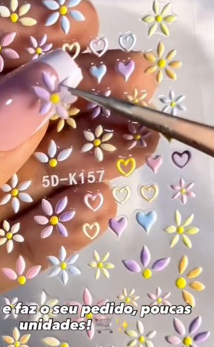 Re- Useable Floral Nail Stickers