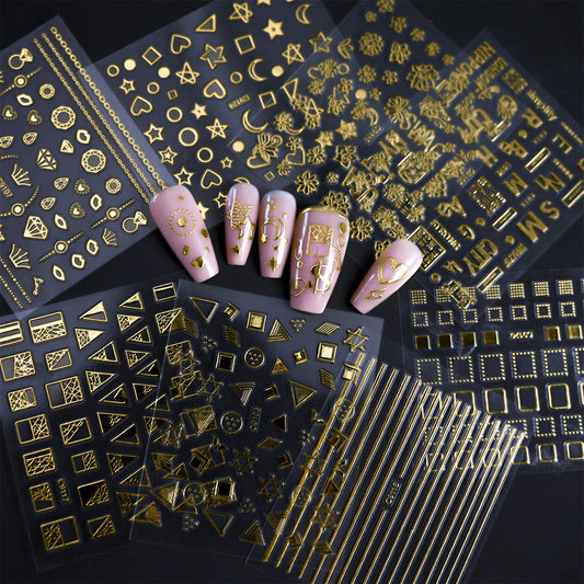 Elegant Gold Nail Art Stickers