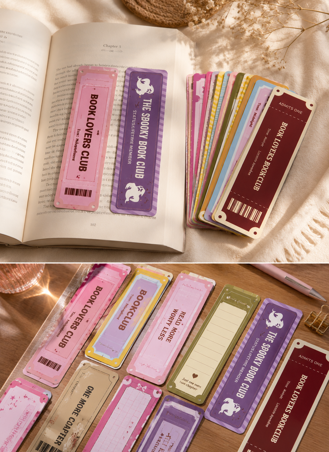 Aesthetic Book Lover Bookmarks Set
